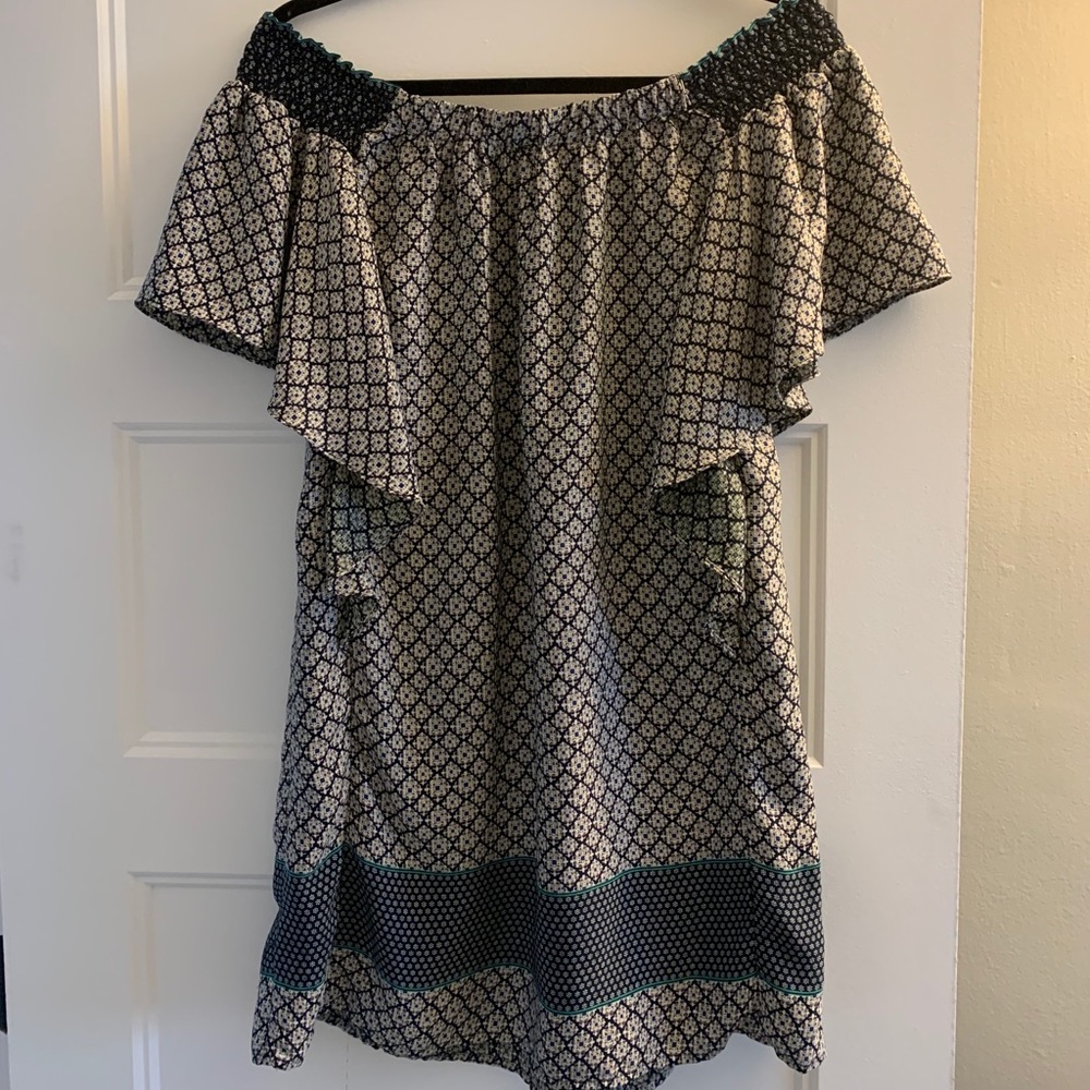Boho flutter sleeve off shoulder dress medium
